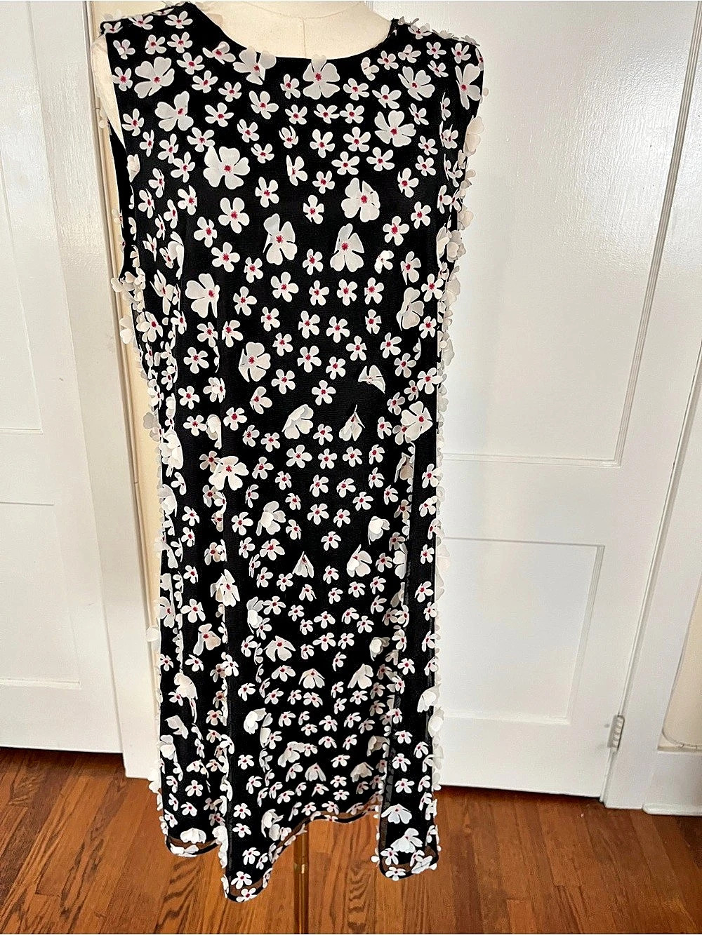 Karl Lagerfeld Floral Mini Dress in Black & White Size 14